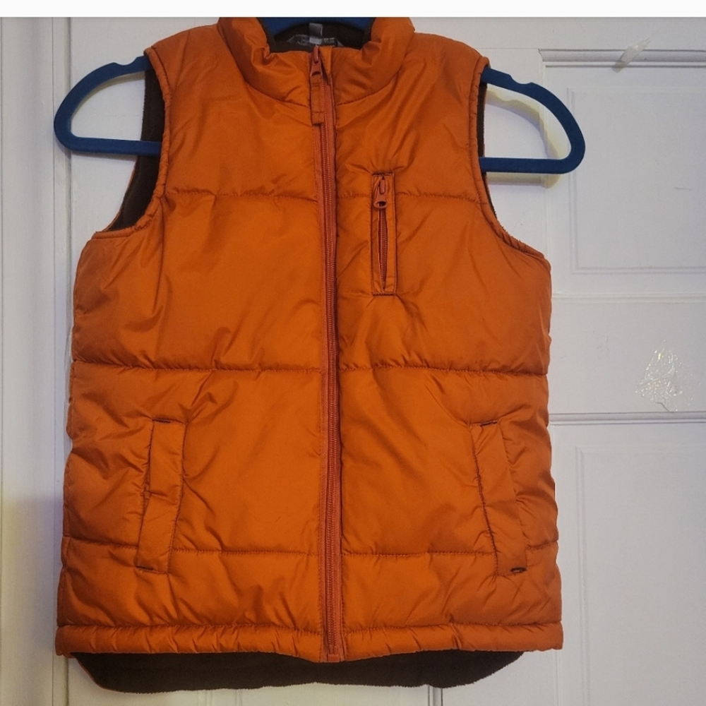 YDJ GIRL'S BURNT ORANGE SLEEVELESS PUFFER VEST - Picture 6 of 11